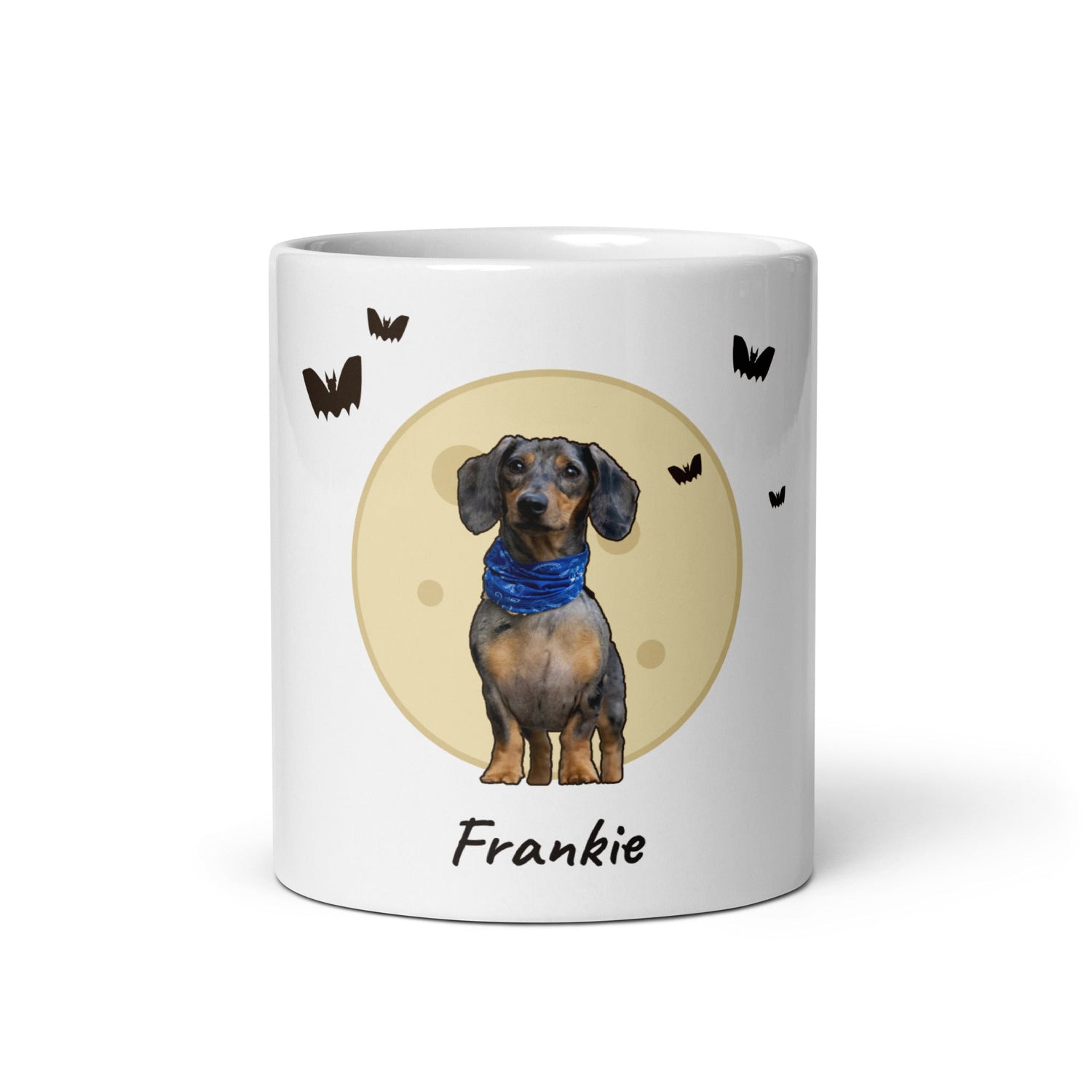 Halloween custom pet mug with a full moon design