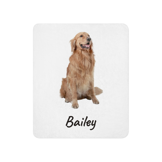 Custom Pet Photo Sherpa Blanket – Your Dog or Cat, Printed