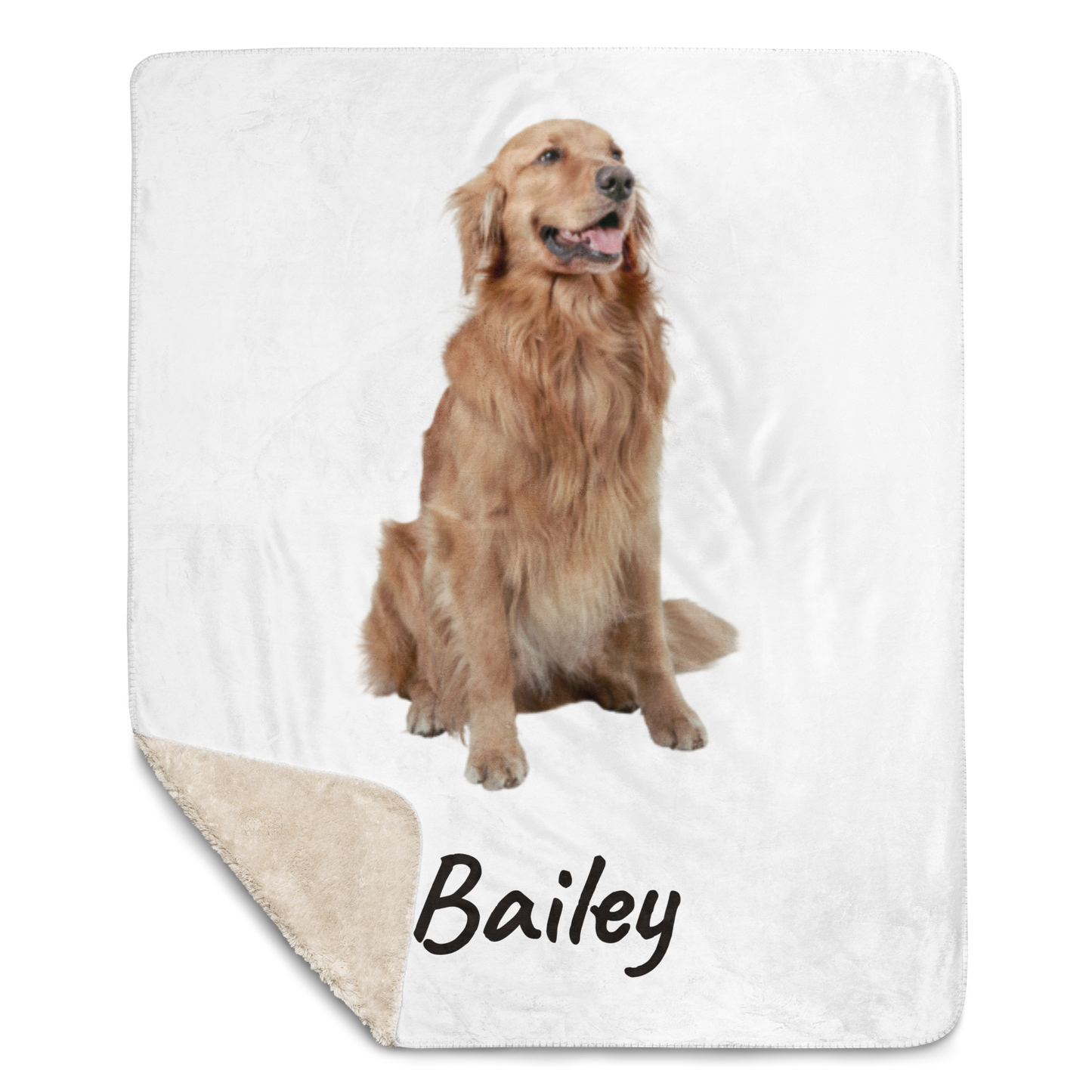 Custom Pet Photo Sherpa Blanket – Your Dog or Cat, Printed