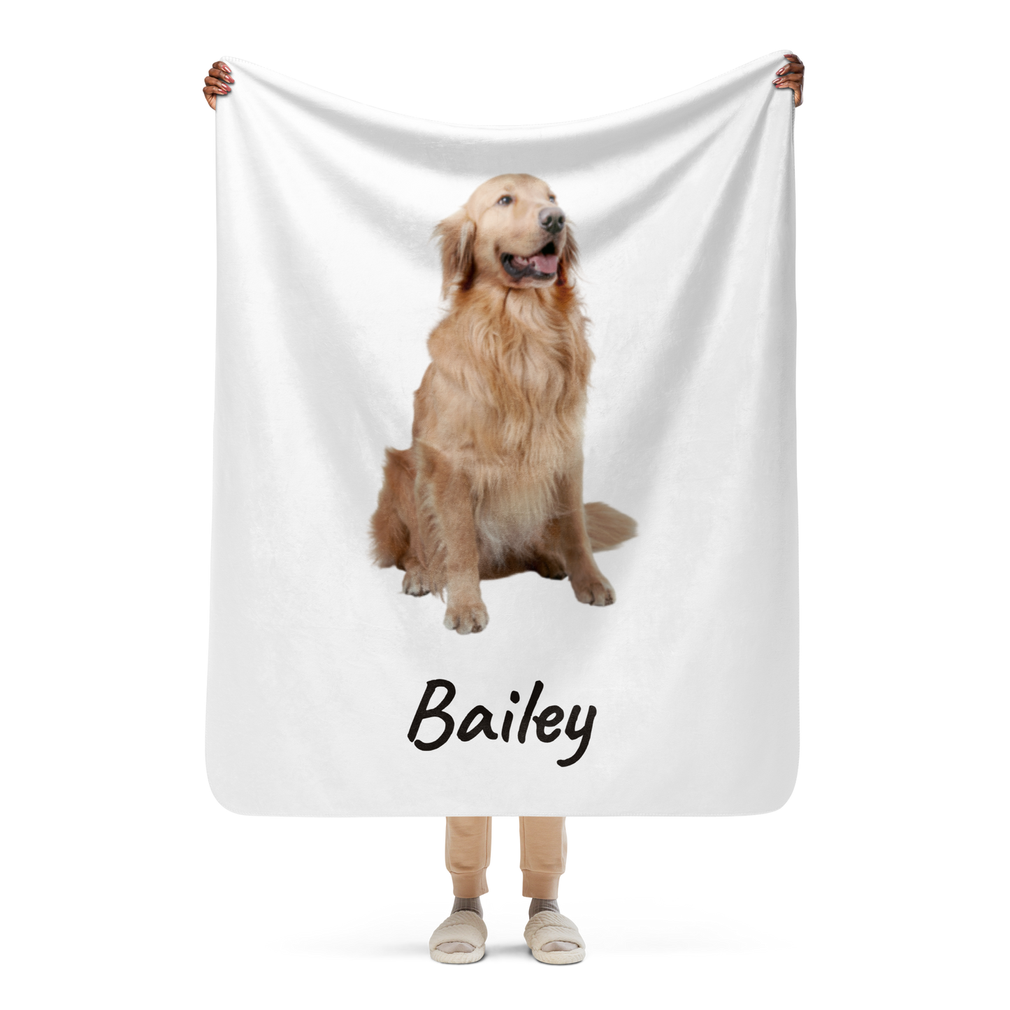 Custom Pet Photo Sherpa Blanket – Your Dog or Cat, Printed